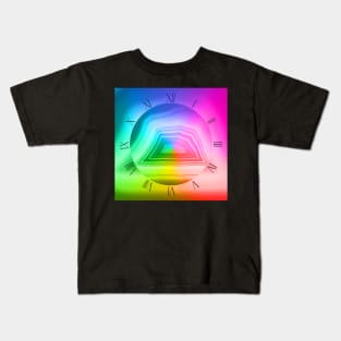 Fancy radiant rainbow colors agate slice mineral Kids T-Shirt